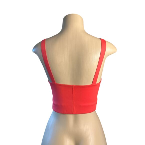 Women M Girlfriend Collective Mia Red Sports Bra Tank Top Crop Longline High Nk - Picture 4 of 6